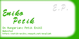 eniko petik business card